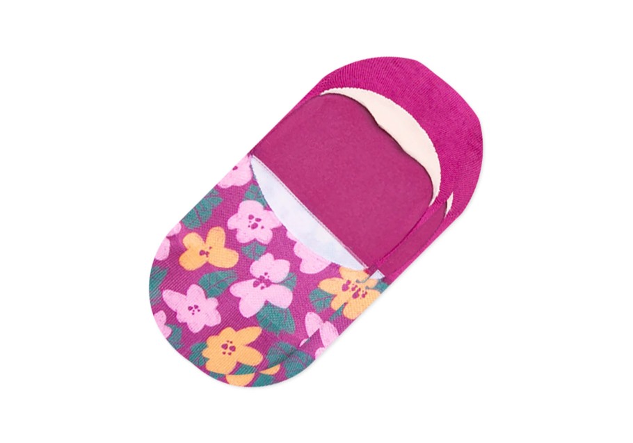 Toms Ultimate No Show Socks Oversized Blooms Fuchsia Blooms