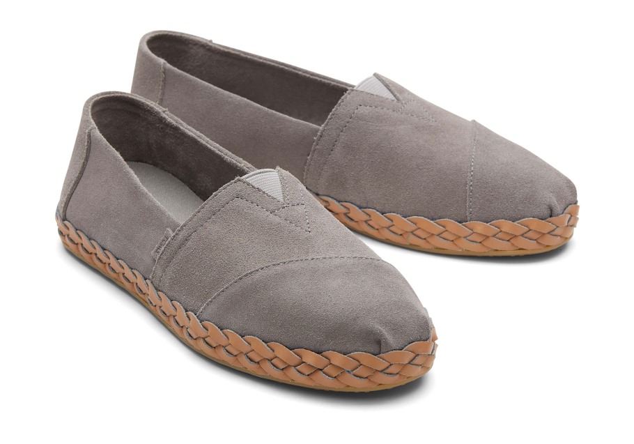 Toms Alpargata Leather Wrap Grey Suede