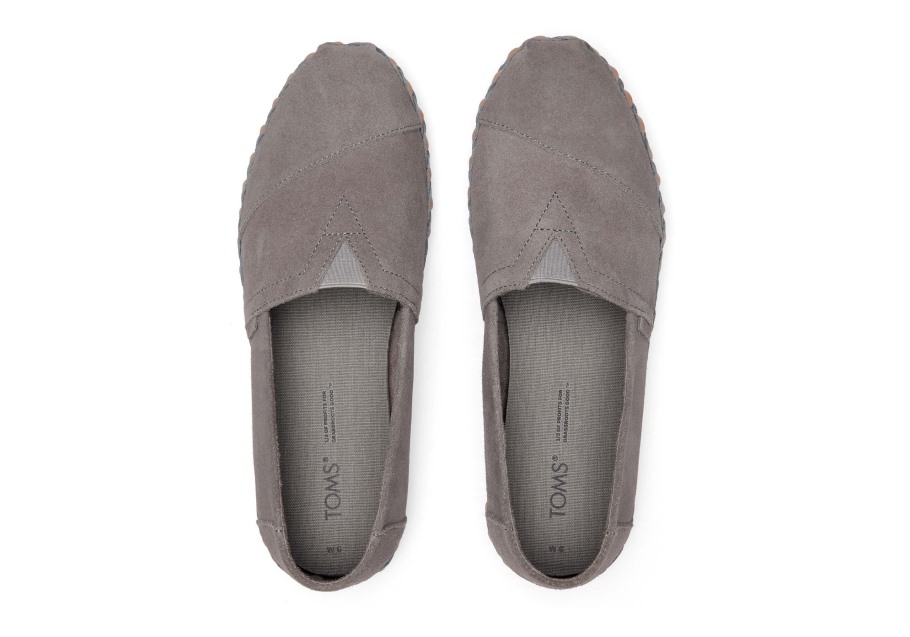 Toms Alpargata Leather Wrap Grey Suede