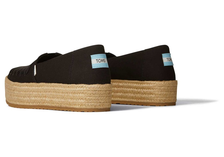 Toms Valencia Platform Espadrille Black