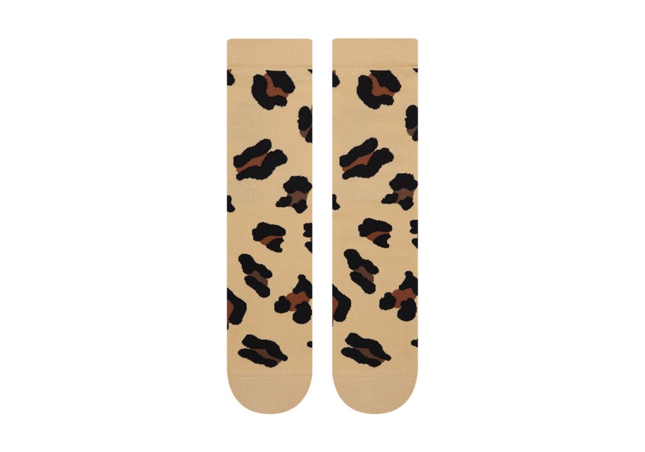 Toms Light Cushioned Crew Socks Leopard Beige Leopard