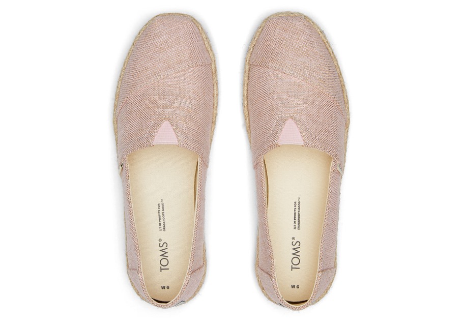 Toms Metallic Espadrille Alpargata Pink