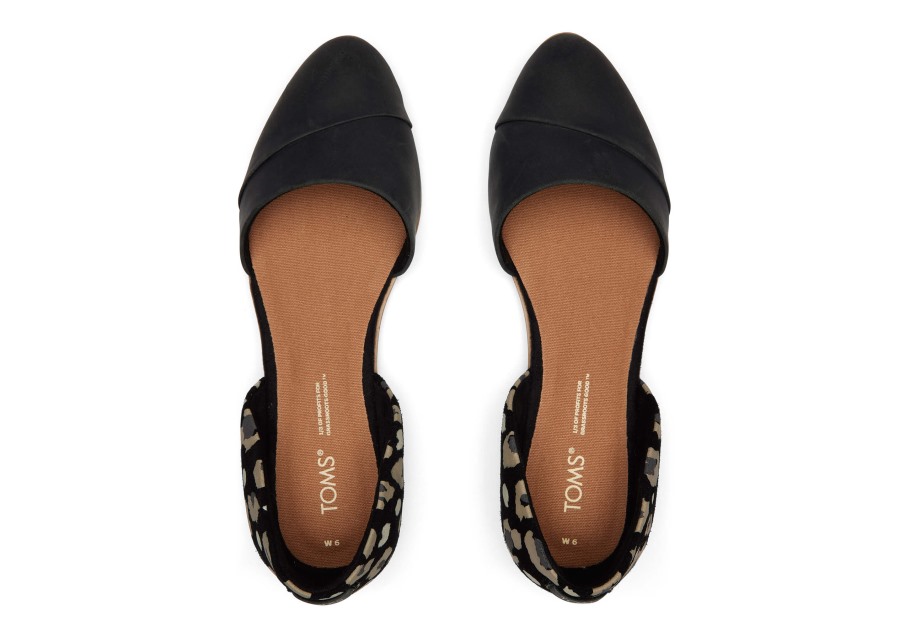 Toms Jutti D'Orsay Flat Black Leopard