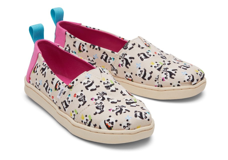 Toms Youth Alpargata Panda Party Natural Birch