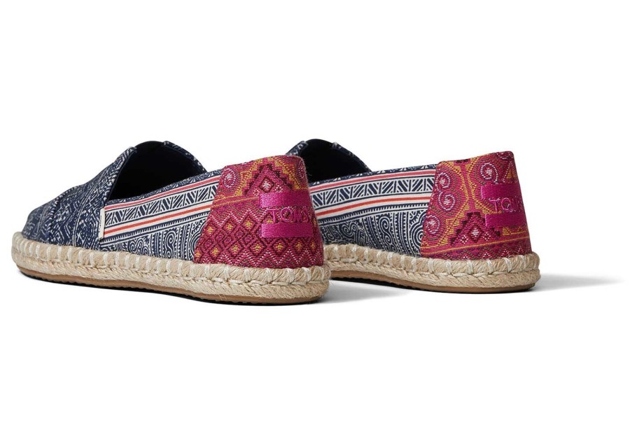 Toms Hmong Indigo Floral Rope Espadrille Indigo