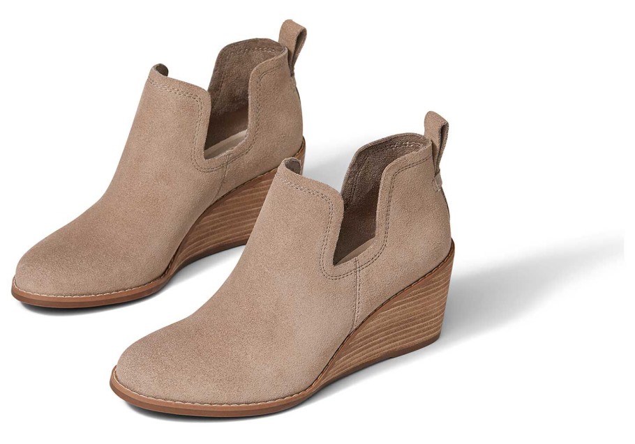 Toms Kallie Wedge Bootie Taupe