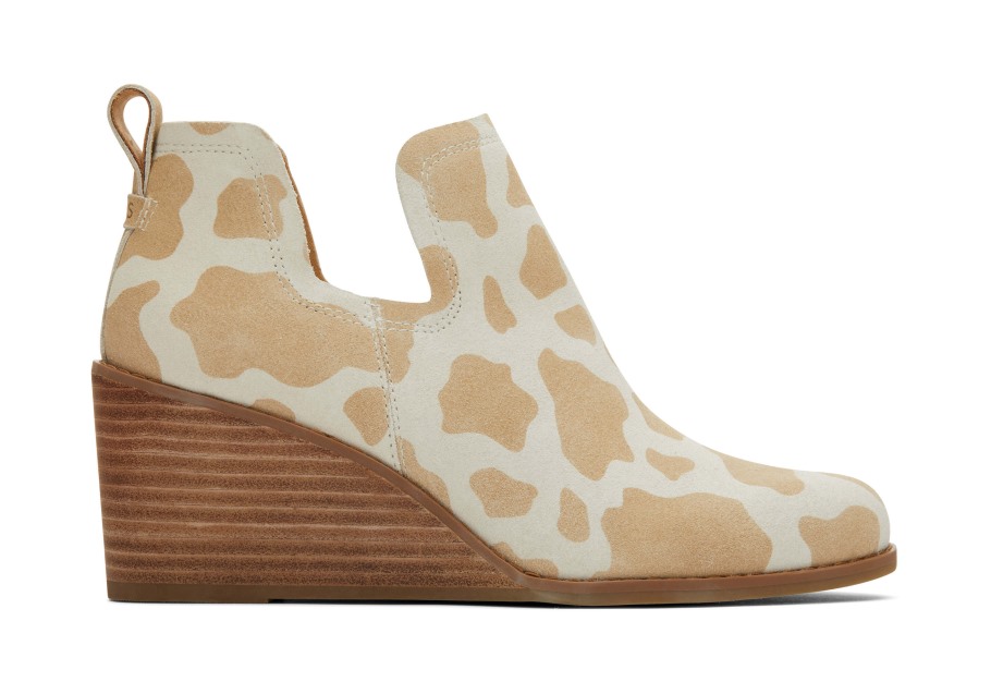 Toms Kallie Wedge Bootie Cow Print