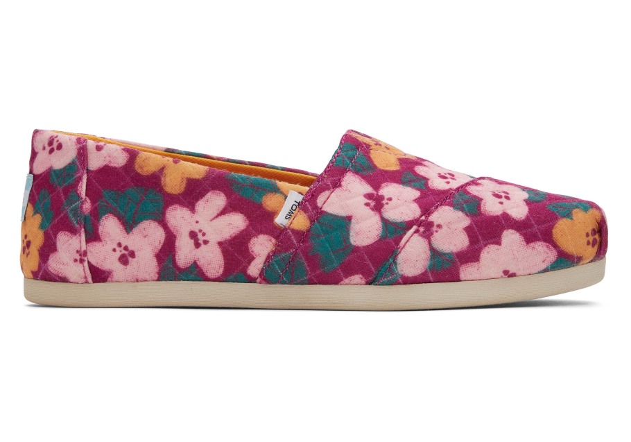 Toms Alpargata Quilted Floral Fuchsia Blooms