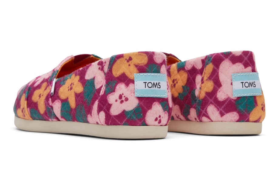 Toms Alpargata Quilted Floral Fuchsia Blooms