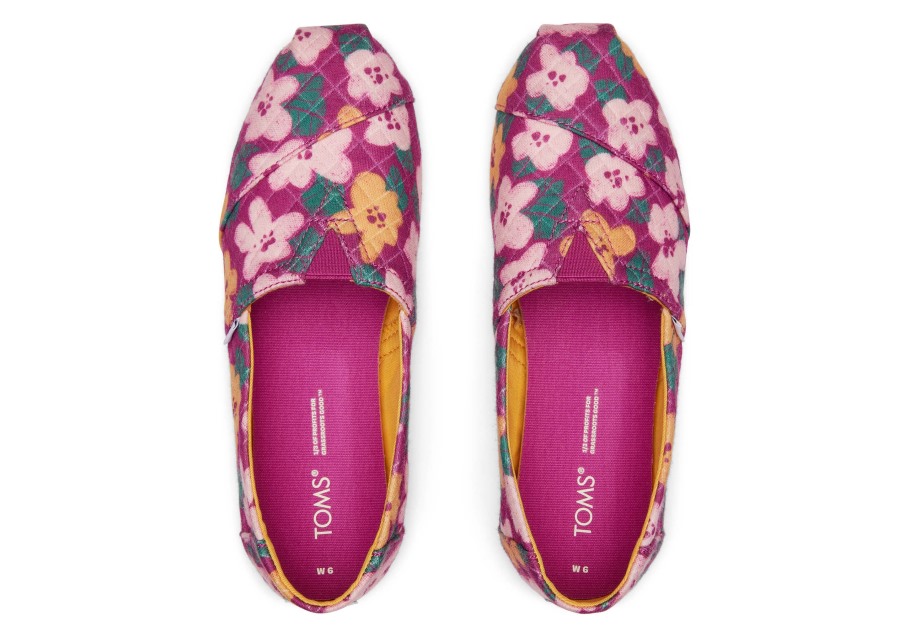 Toms Alpargata Quilted Floral Fuchsia Blooms