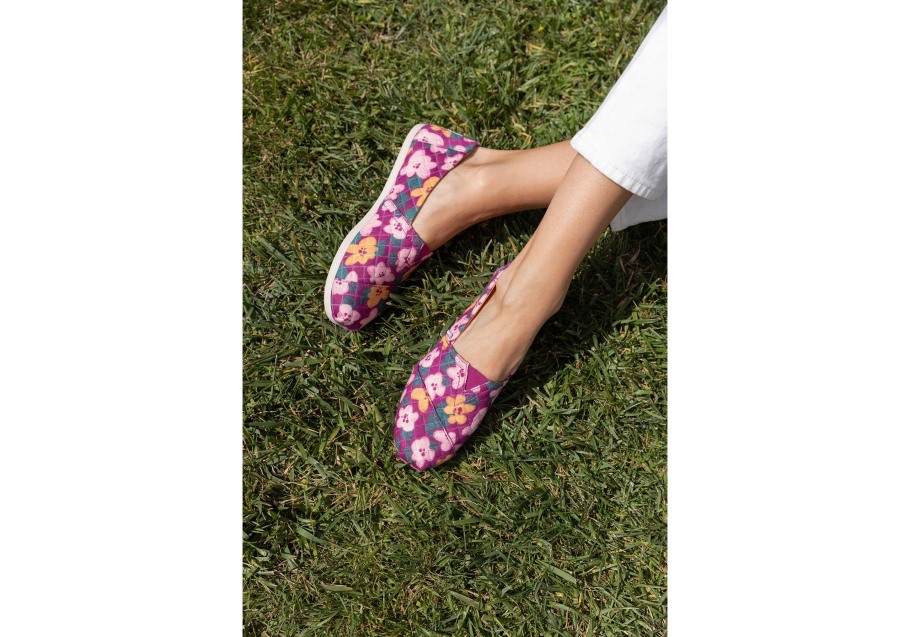 Toms Alpargata Quilted Floral Fuchsia Blooms