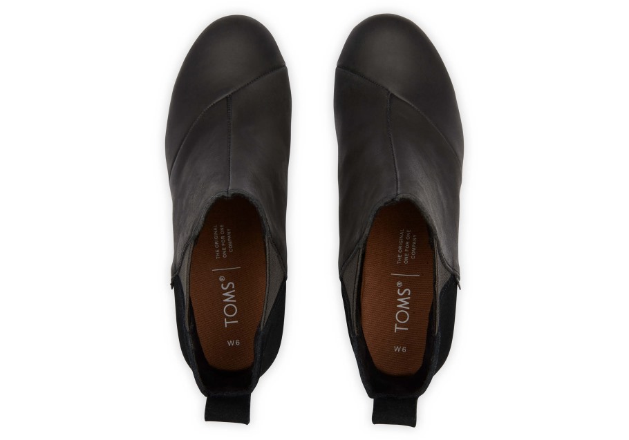 Toms Kelsey Bootie Black Leather