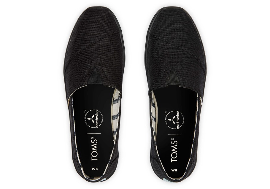 Toms Alpargata Cupsole Slip On Black On Black