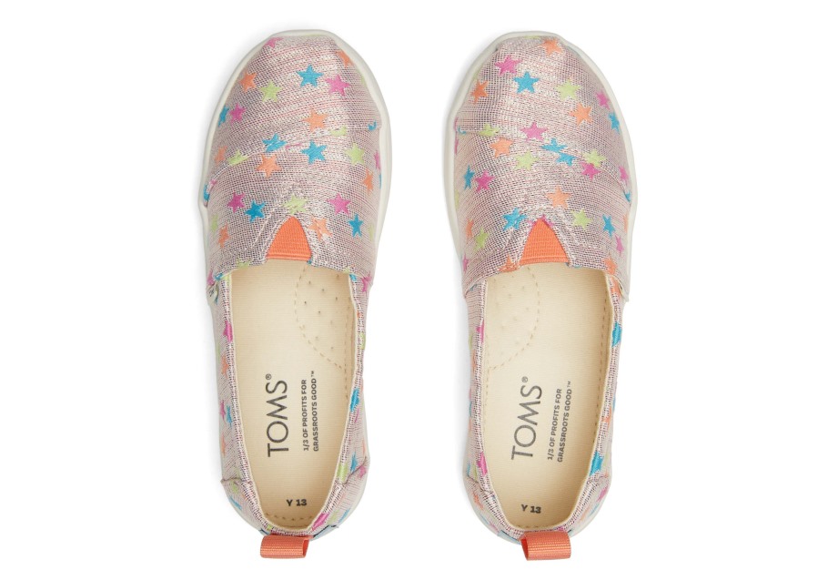 Toms Youth Alpargata Glimmer Stars Coral Multi