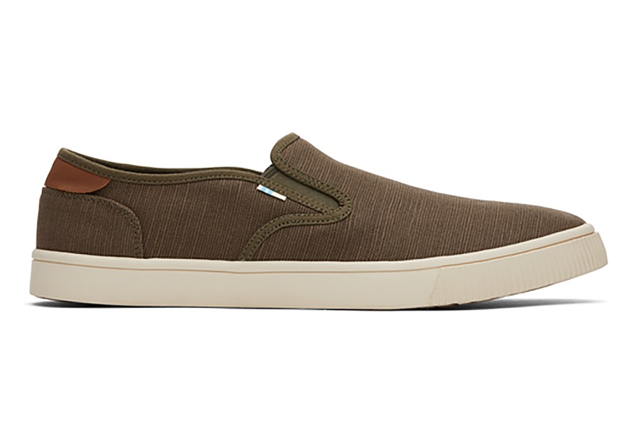 Toms Baja Slip On Dark Olive