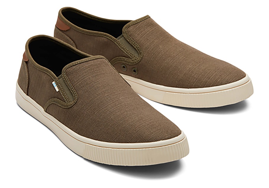 Toms Baja Slip On Dark Olive