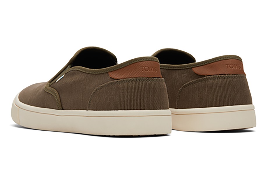 Toms Baja Slip On Dark Olive