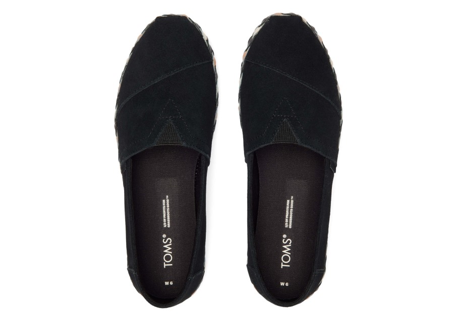 Toms Alpargata Leather Wrap Black Suede