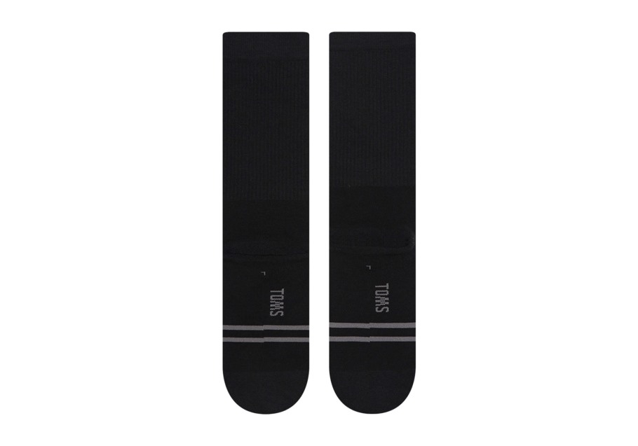 Toms Light Cushioned Crew Socks Black Black Stripe