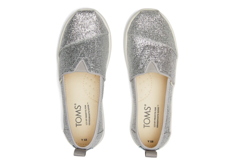 Toms Youth Alpargata Glimmer Silver