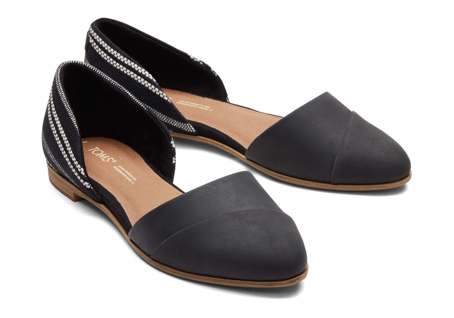 Toms Jutti D'Orsay Flat Black Leather