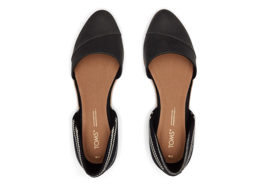 Toms Jutti D'Orsay Flat Black Leather