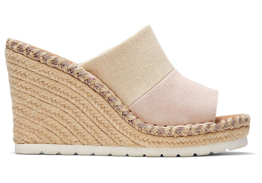 Toms Monica Mule Wedge Heel Peony