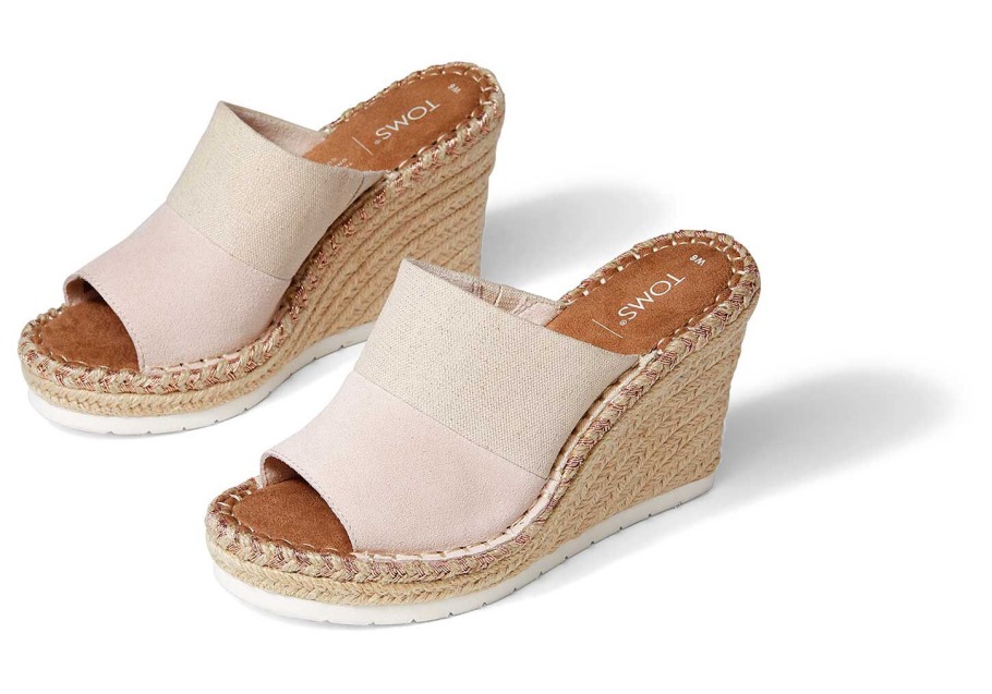 Toms Monica Mule Wedge Heel Peony