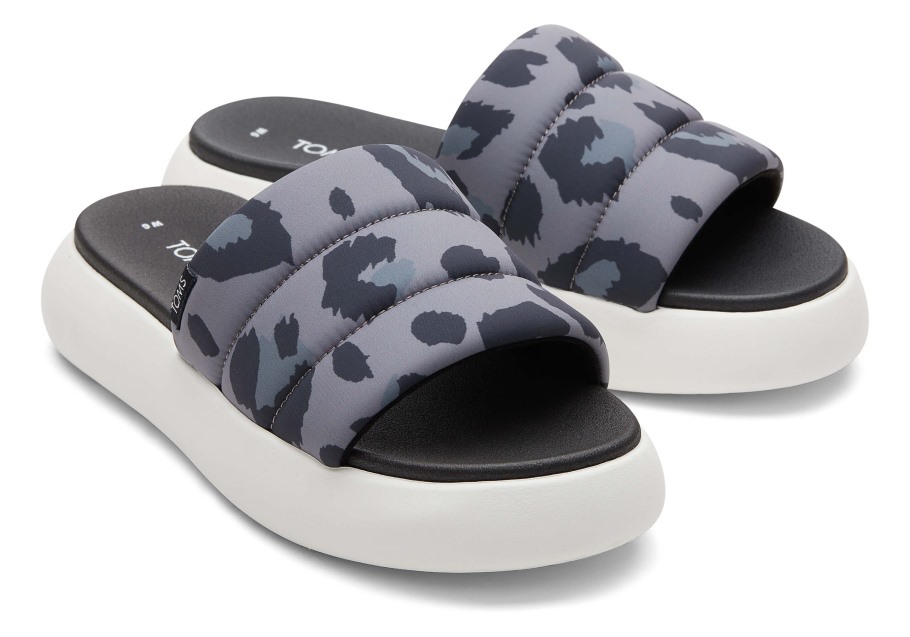 Toms Mallow Slide Repreve Grey Leopard