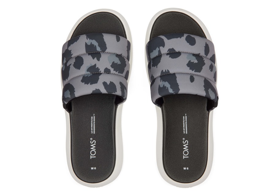 Toms Mallow Slide Repreve Grey Leopard