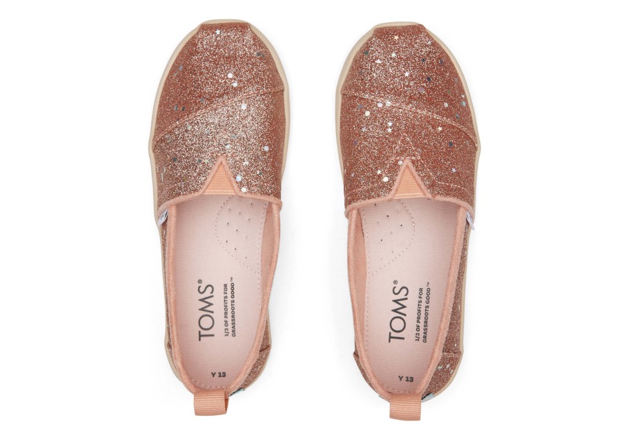 Toms Youth Alpargata Glitter Rose Gold