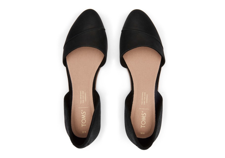 Toms Jutti D'Orsay Flat Black Lizard