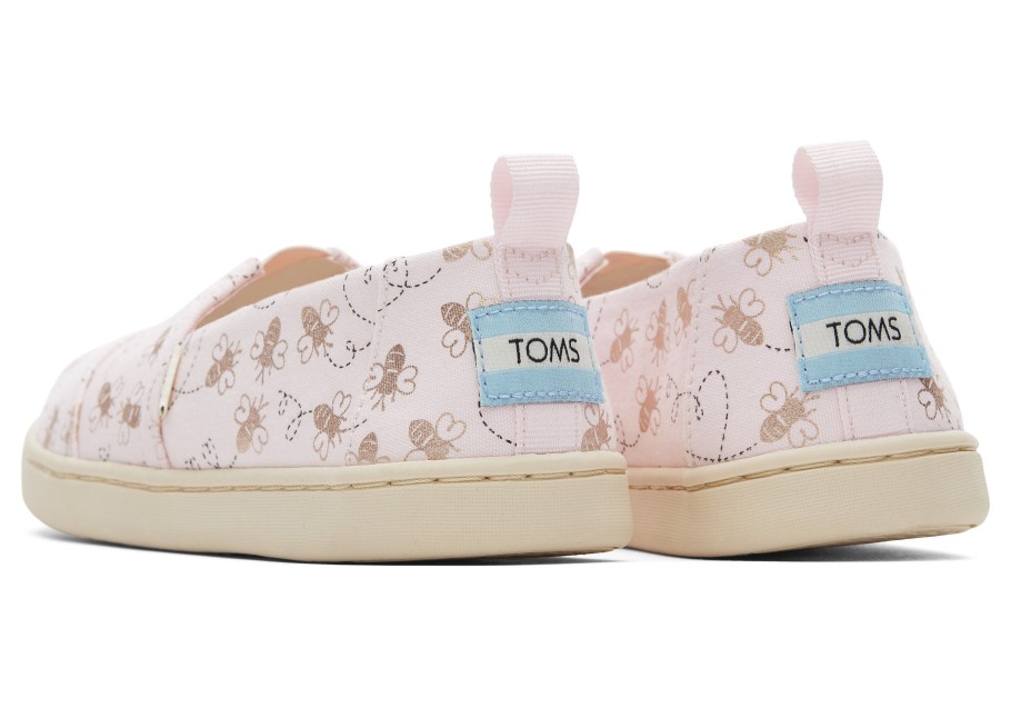 Toms Youth Alpargata Bee Mine Pink Foil