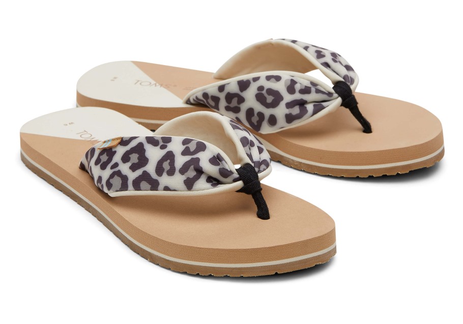 Toms Piper Flip Flop Repreve Snow Leopard