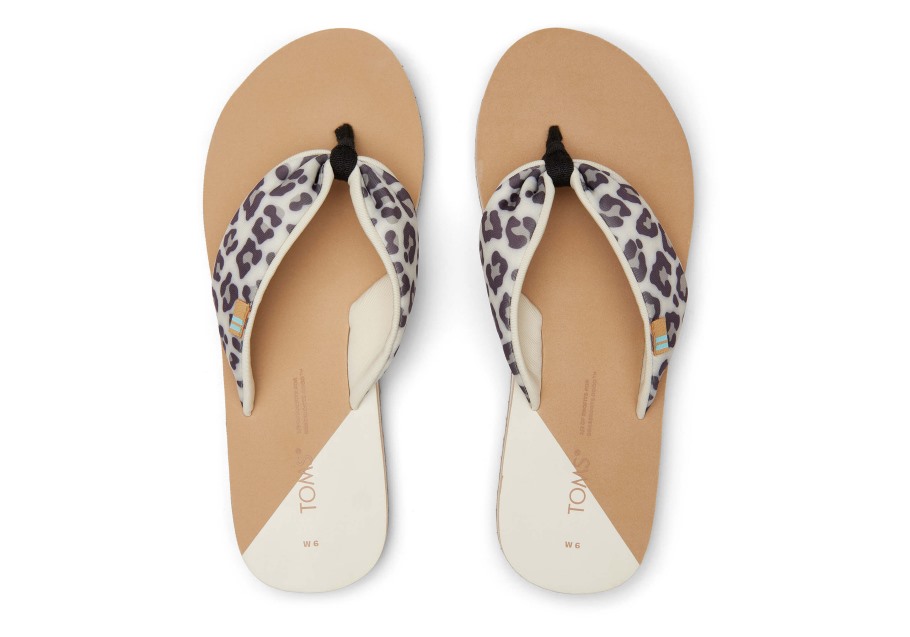 Toms Piper Flip Flop Repreve Snow Leopard