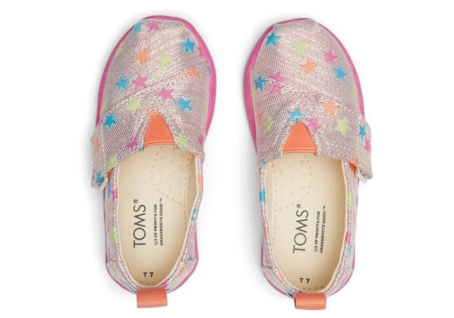 Toms Tiny Alpargata Glimmer Stars Coral Multi