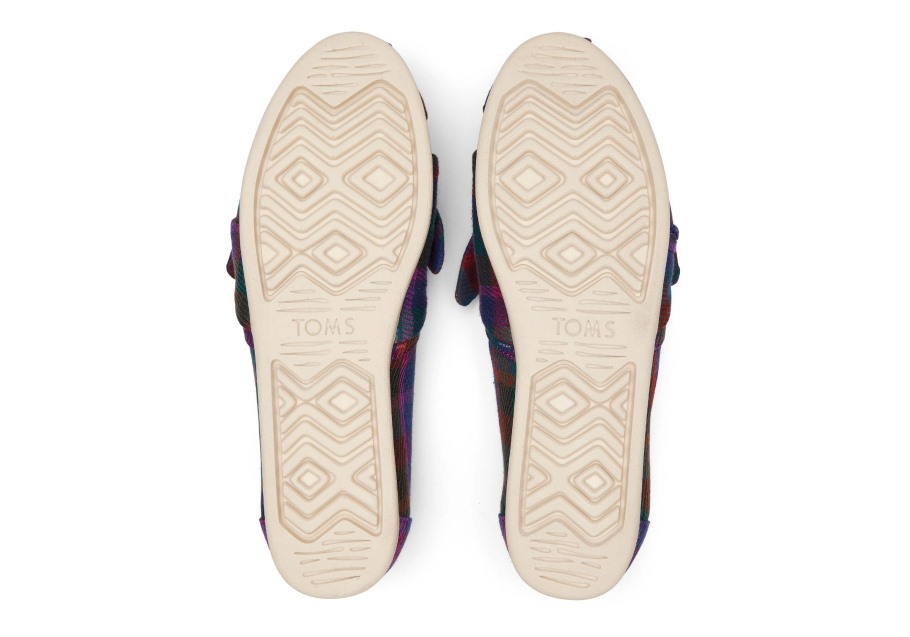 Toms Alpargata Plaid Bow Fuchsia Plaid