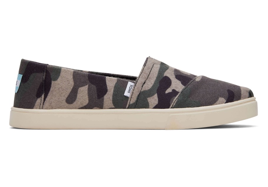 Toms Alpargata Cupsole Slip On Camo Felt