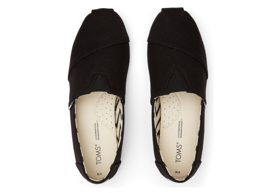 Toms Alpargata Canvas Wide Width Black-Black Wide