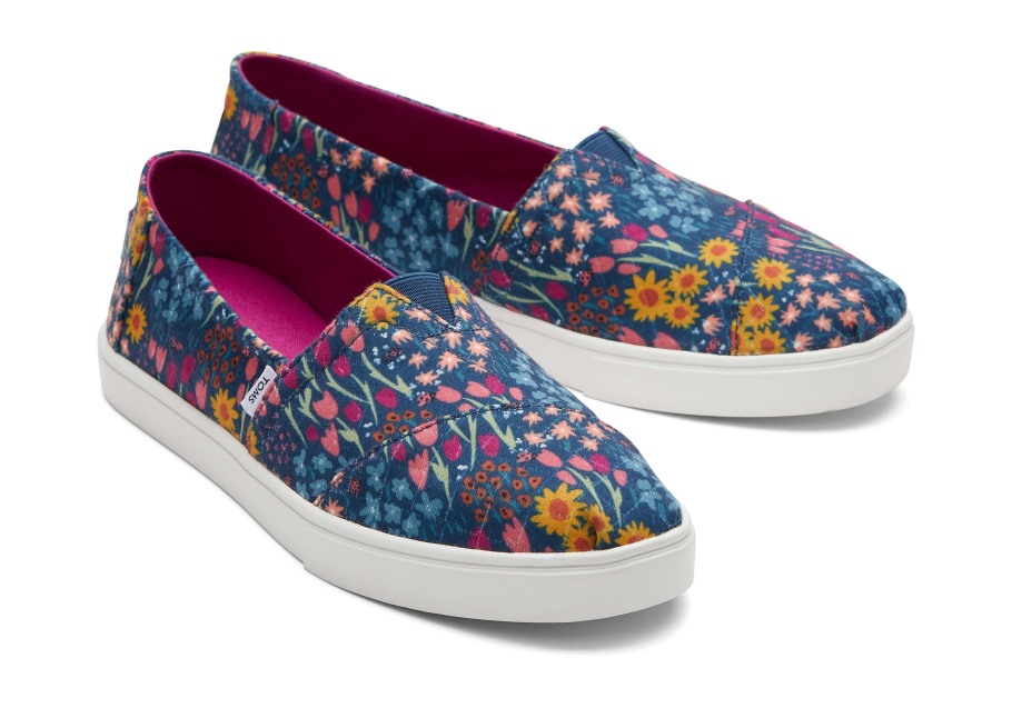 Toms Alpargata Cupsole Slip On Navy Floral