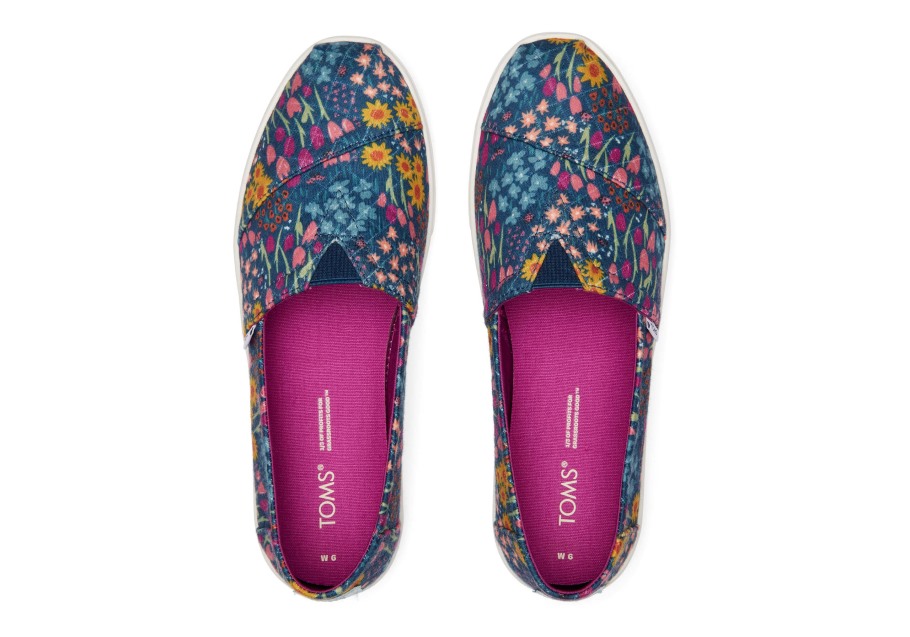 Toms Alpargata Cupsole Slip On Navy Floral