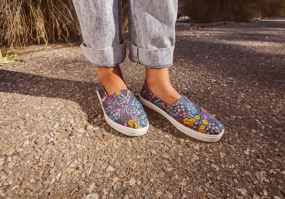Toms Alpargata Cupsole Slip On Navy Floral