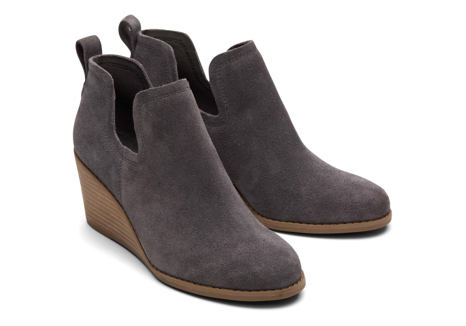 Toms Kallie Wedge Bootie Pavement Grey