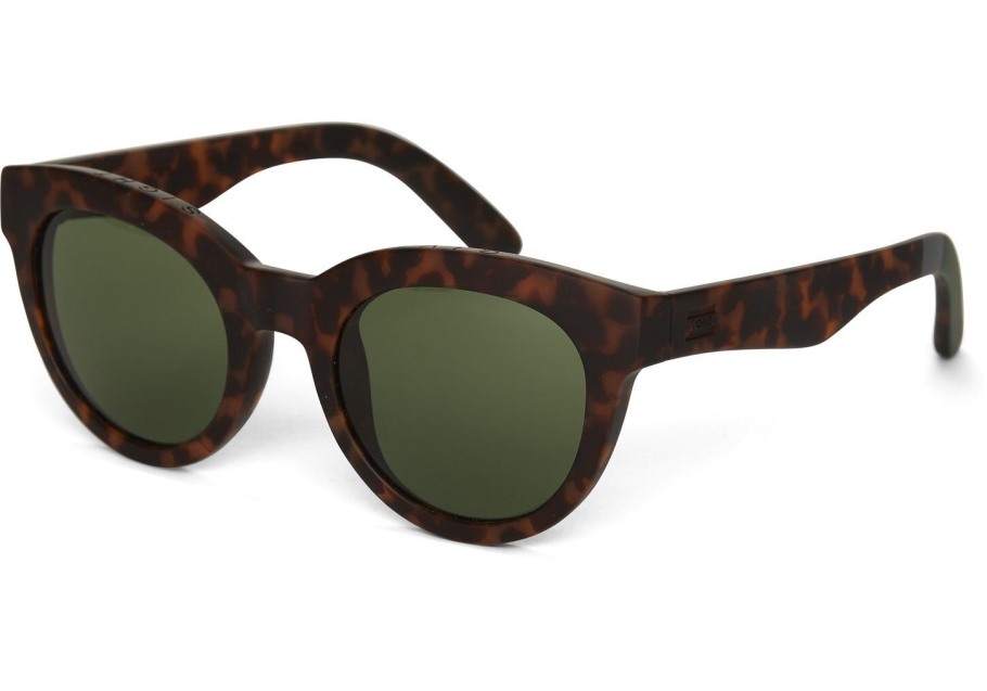 Toms Florentin Black Tortoise-Glass Bottle Green