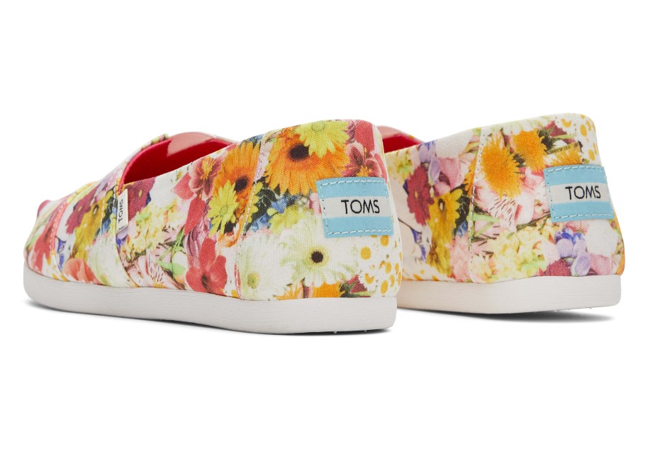 Toms Floral Collage Alpargata White