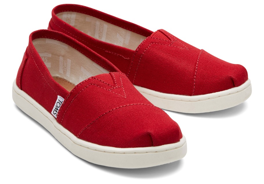 Toms Youth Alpargata Canvas Red
