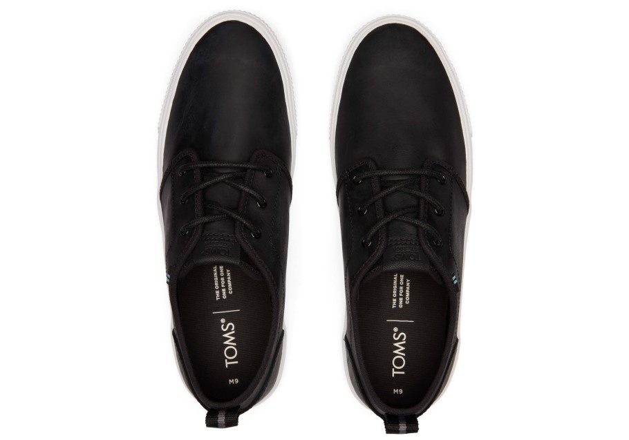 Toms Carlo Terrain Water Resistant Leather Sneaker Water Resistant Black