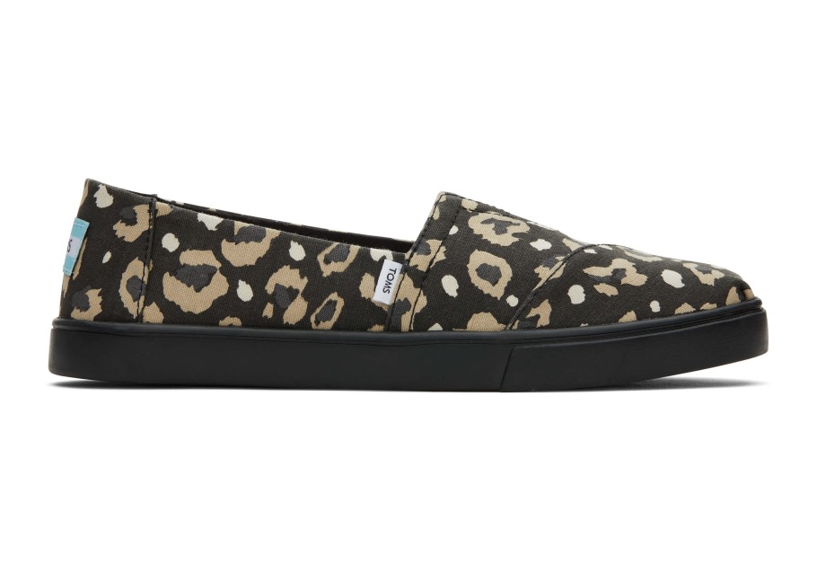 Toms Alpargata Cupsole Slip On Black Leopard