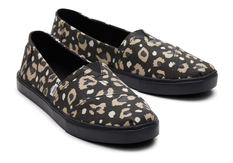 Toms Alpargata Cupsole Slip On Black Leopard
