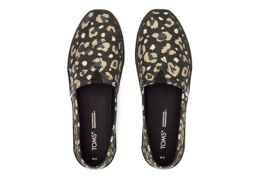 Toms Alpargata Cupsole Slip On Black Leopard